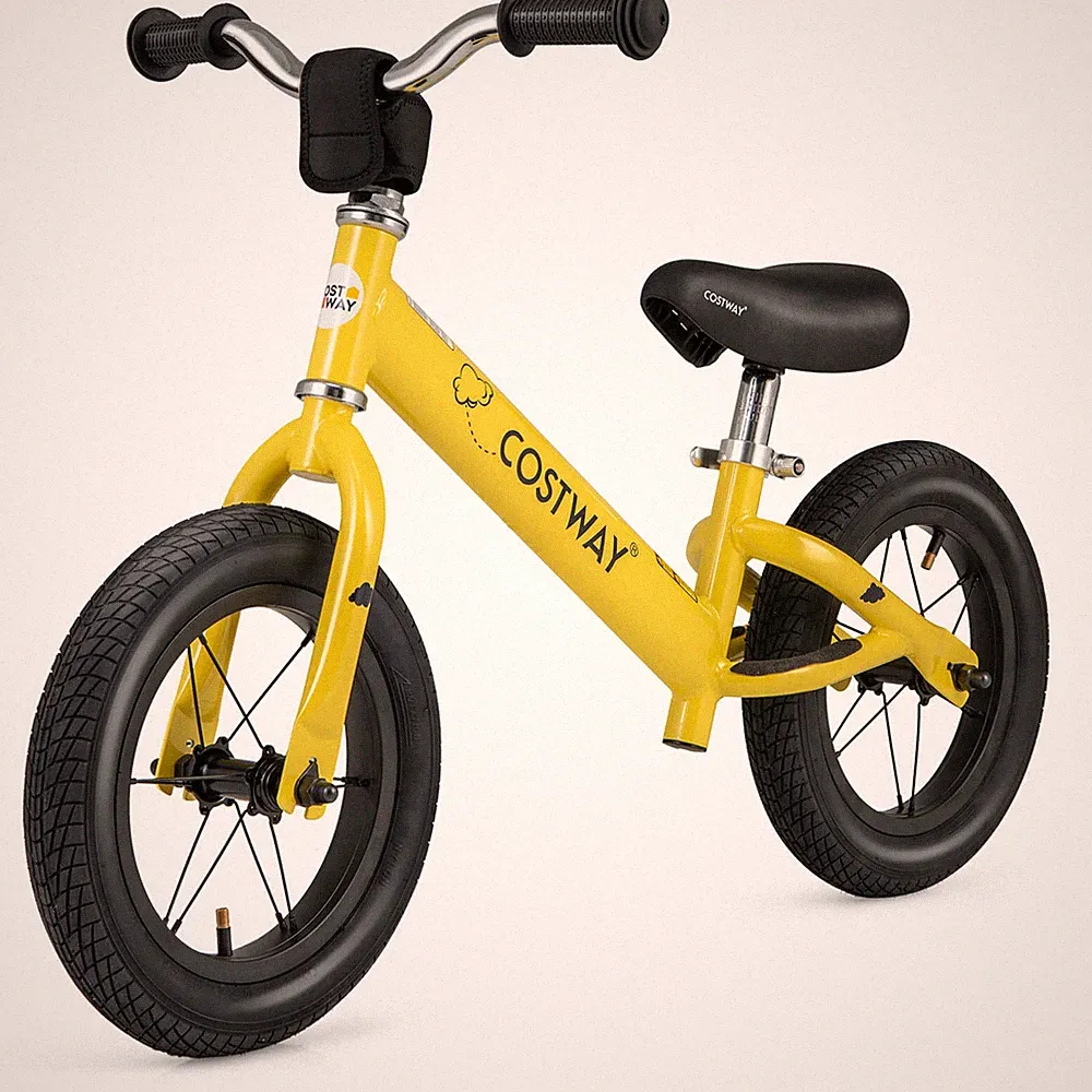 12 Inch Toddler Balance Bike No Pedal Training Bicycle w/Inflatable Rubber Tires