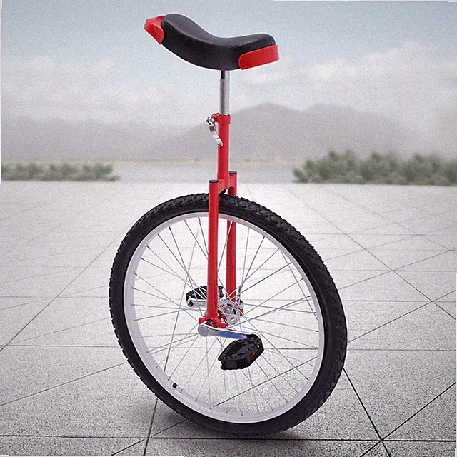 24" Unicycle With Thickened steel pipe adjustable seat Sports Wheel Unicycle USA