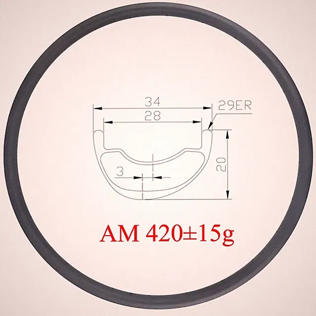 29Inch Asymmetric AM MTB Bicycle Rims Tubeless Carbon Mountain Bike Wheels 24H