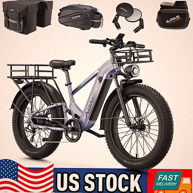 Aipas 26"Fat Tire e bike adult 1800W Electric Bike 17.5Ah Mountain ebike 36mph