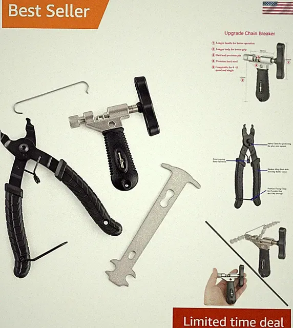 Bike Chain Repair Tools Set, Bicycle Chain Tool Master Link Pliers Chain Brea...