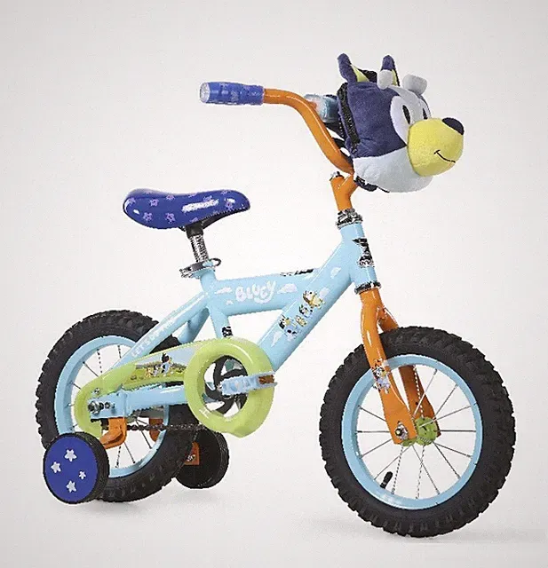 Bluey 12" Kids Bike Blue Orange Green Training Wheels Basket Coaster Brake