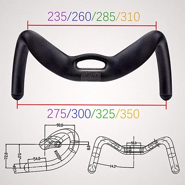 Carbon Cycling Track Bicycle TT Handlebar Bike Drop Bar 31.8-275/300/325/350MM