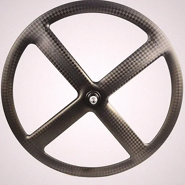 Full Carbon 4 Spoke Fixed Gear Bike Wheel Tubular / Clincher Bicycle Wheels 700C
