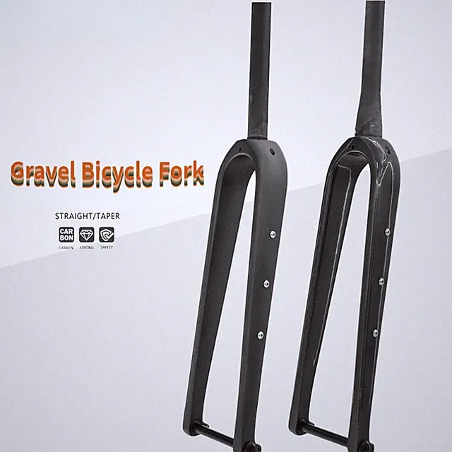 Full Carbon Fiber Road Gravel Bicycle Hard Front Fork Thru Axle Straight/Taper