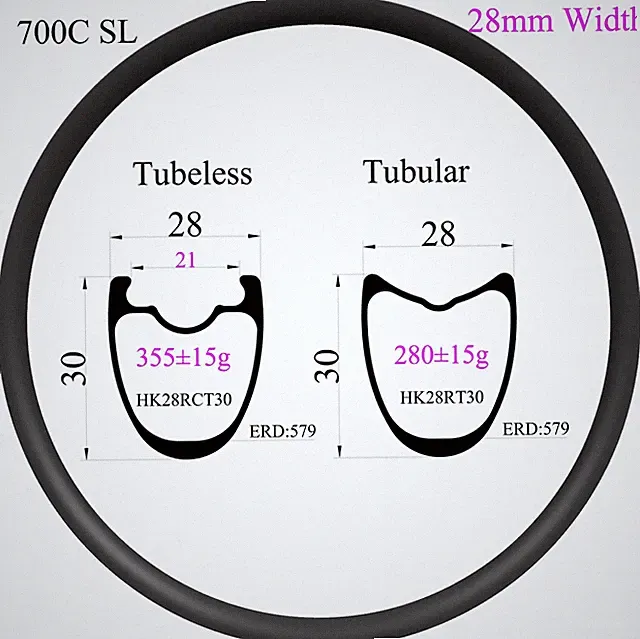 Gravel Bike Carbon Rims 700C 28mmx30mm Tubeless Clincher Road Bicycle Wheels