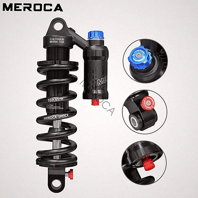 MEROCA Bike MTB Rear Shock Bicycle Coil Spring Shocks 190/210/230/240/250/265mm