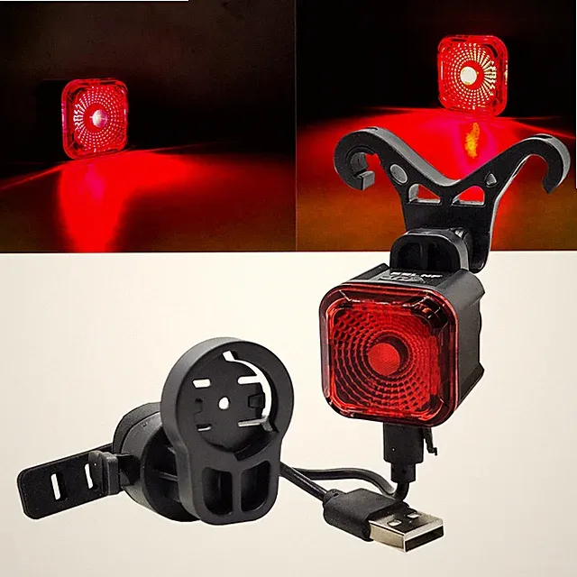 Smart Bike LED Tail Light USB Rechargeable Brake Sensor Rear Light 12V - 60V