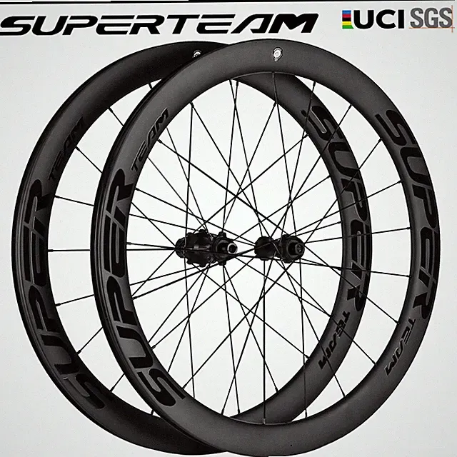 SUPERTEAM Disc Brake Wheels 700C Carbon Wheelset 50mm Disc Brake Road Bike Wheel