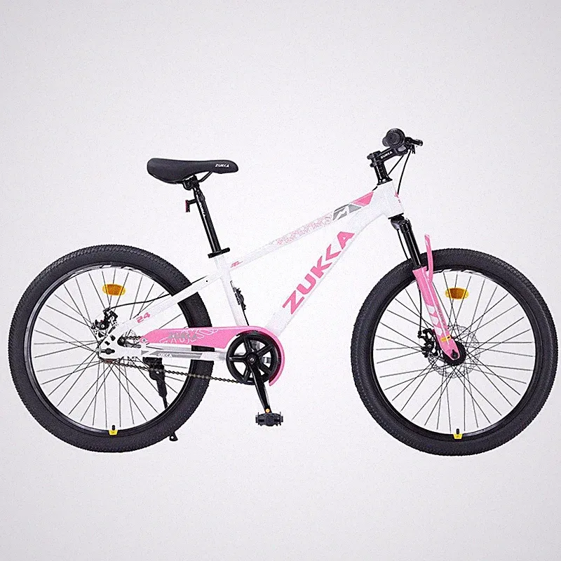 ZUKKA Mountain Bike,24 In MTB for Boys and Girls Age 9-12 Years,White